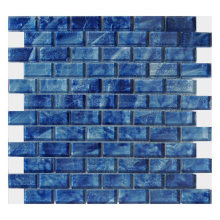 Recycle Glass Hand Drawing Inkjet Tile Mosaic Glass Strip for Decoration